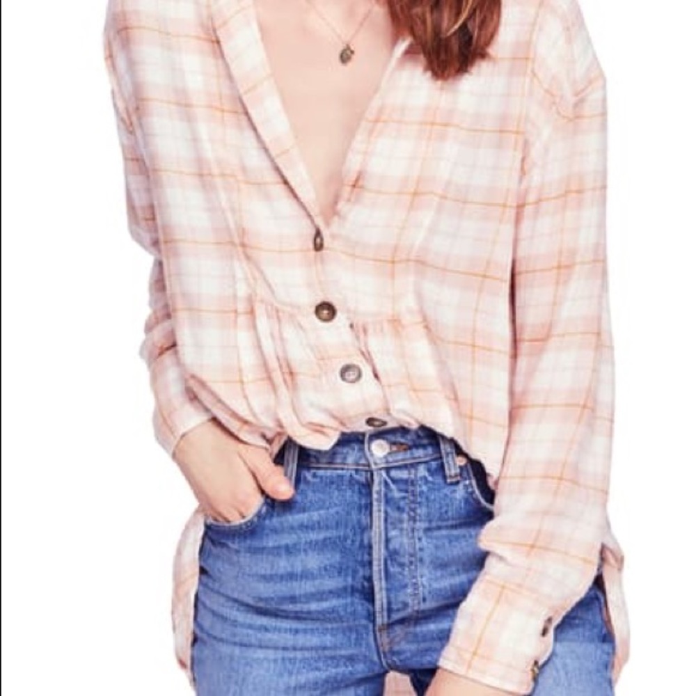 Free People Plaid Tunic Shirt
